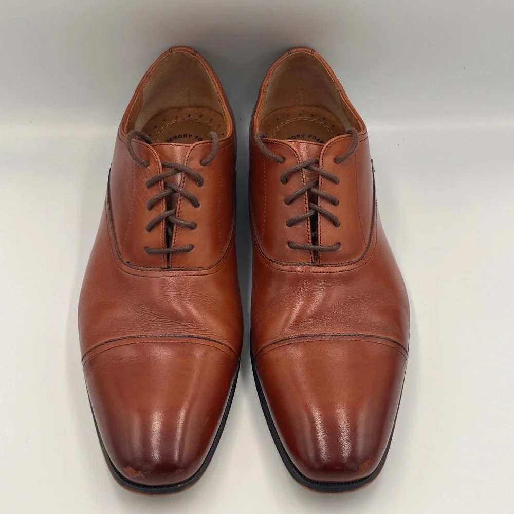 Florsheim Mens Cognac Brown Leather Cap Toe Oxford Dress Shoes 10D